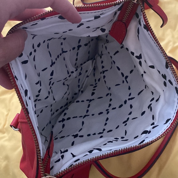 New Kate Spade foldover red leather large bag purse with shoulder strap - Picture 3 of 8